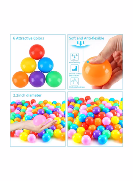 50-Piece Soft Ocean Pit Toy Balls Play Set Multicolored For Age Group 1+ Years