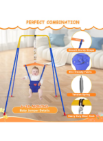 3-in-1 Baby Swing Seat, Toddler Swing, Anti-Flip Snug & Secure Detachable Infants to Teens Kids Swing Seat for Outside Playground, Blue - Image 3