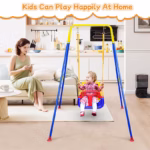 3-in-1 Baby Swing Seat, Toddler Swing, Anti-Flip Snug & Secure Detachable Infants to Teens Kids Swing Seat for Outside Playground, Blue