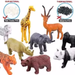 Animals Figure,54 Piece Mini Jungle Toys Set,ValeforToy Realistic Wild Vinyl Plastic Animal Learning Party Favors for Boys Girls Kids Toddlers Forest Small Playset Cupcake Topper
