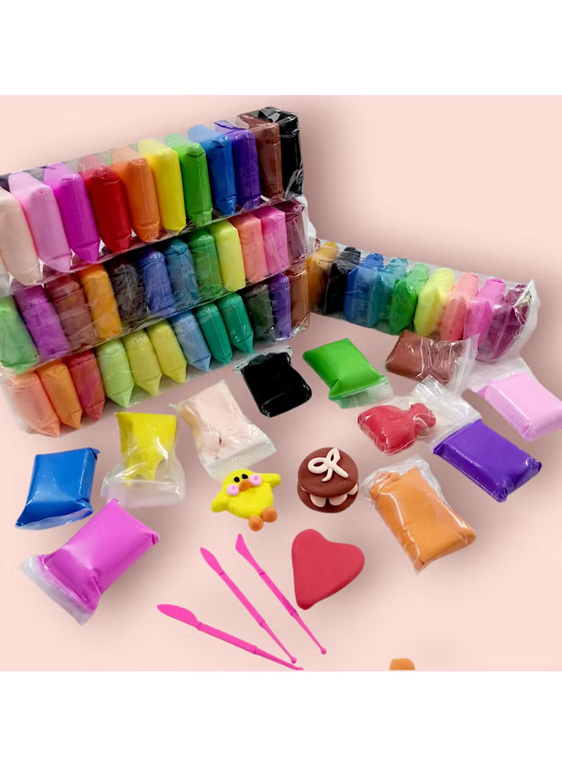 ac38dc90-1278-4d98-a188-932532db83ae.webp Air Dry Clay, 48 Colors Modeling Clay Set with 3 Sculpting Tools, Clay Art Toy for Adults and Kids, DIY Air Dry Craft Clay Kit - Image 1