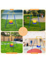 3-in-1 Baby Swing Seat, Toddler Swing, Anti-Flip Snug & Secure Detachable Infants to Teens Kids Swing Seat for Outside Playground, Blue - Image 2